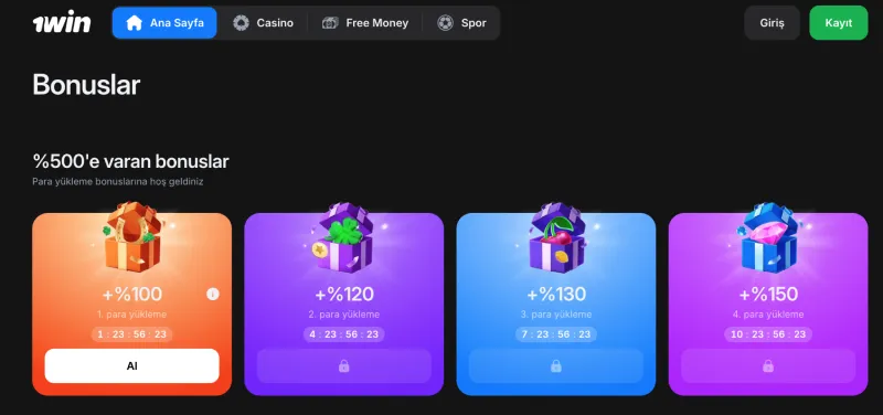 1win casino bonusları